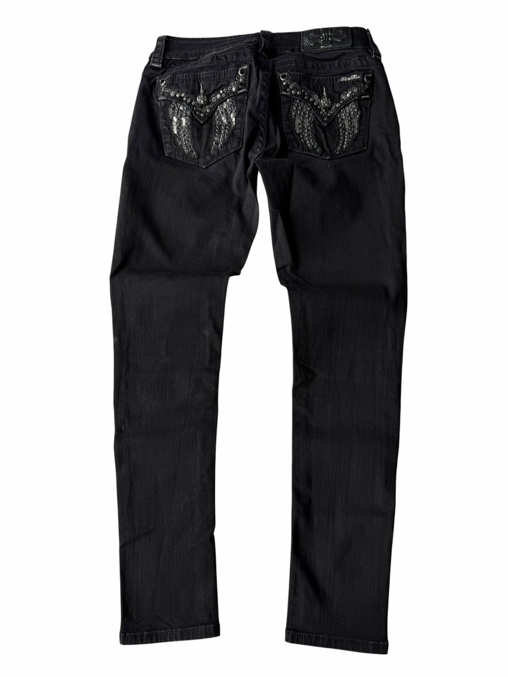 ✅ Miss Me Black Skinny Jeans with Studded Pockets size 28 - Picture 2 of 15